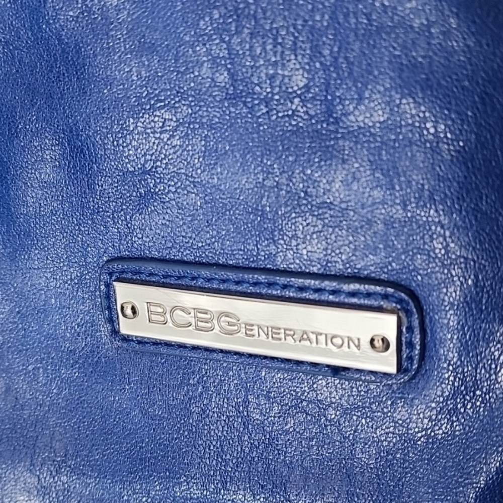 BCBG Cobalt Blue Shoulder Bag Purse Shopper Vegan Oversized Tote BCBGeneration - Picture 8 of 15